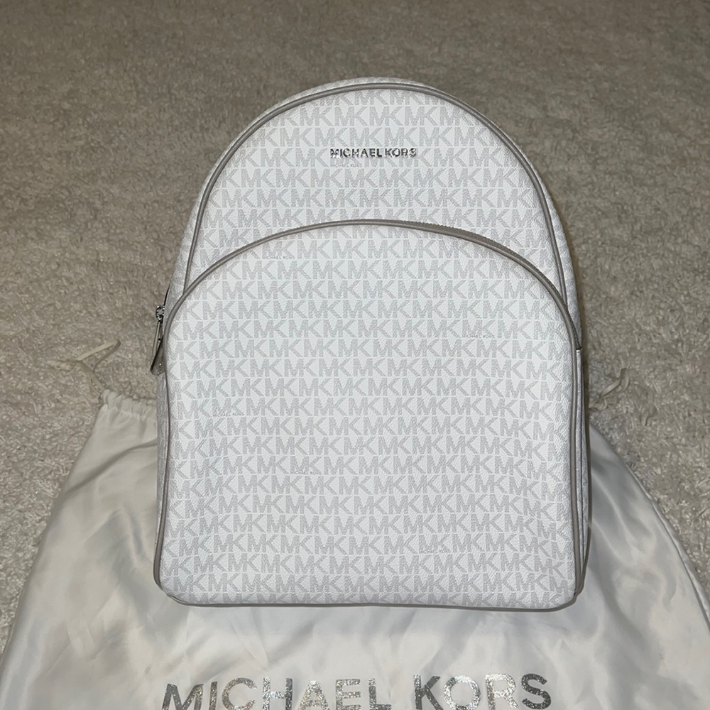 Michael Kors white large backpack. New with tags and dust bag